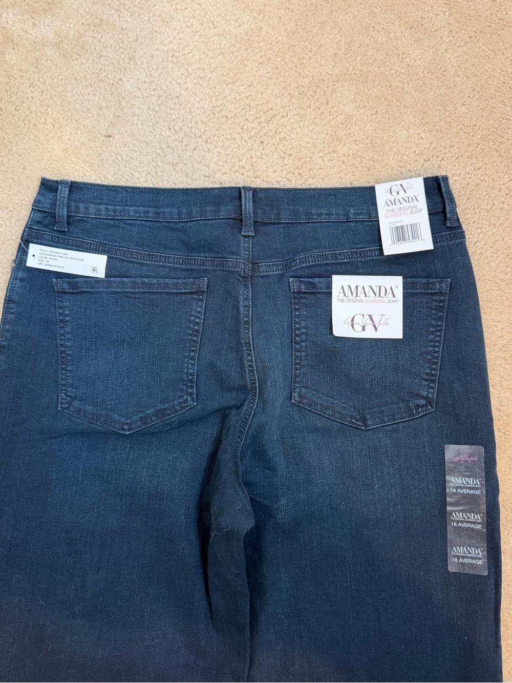 Gloria Vanderbilt Amanda -SZ 18- Women’s Classic Dark Wash High Rise Denim Jeans - Picture 5 of 9
